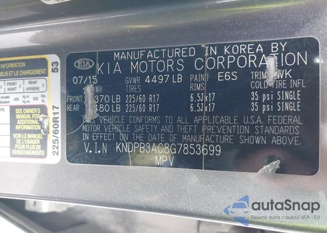 2016 Kia Sportage Lx from USA, damaged, VIN KNDPB3AC8G7853699